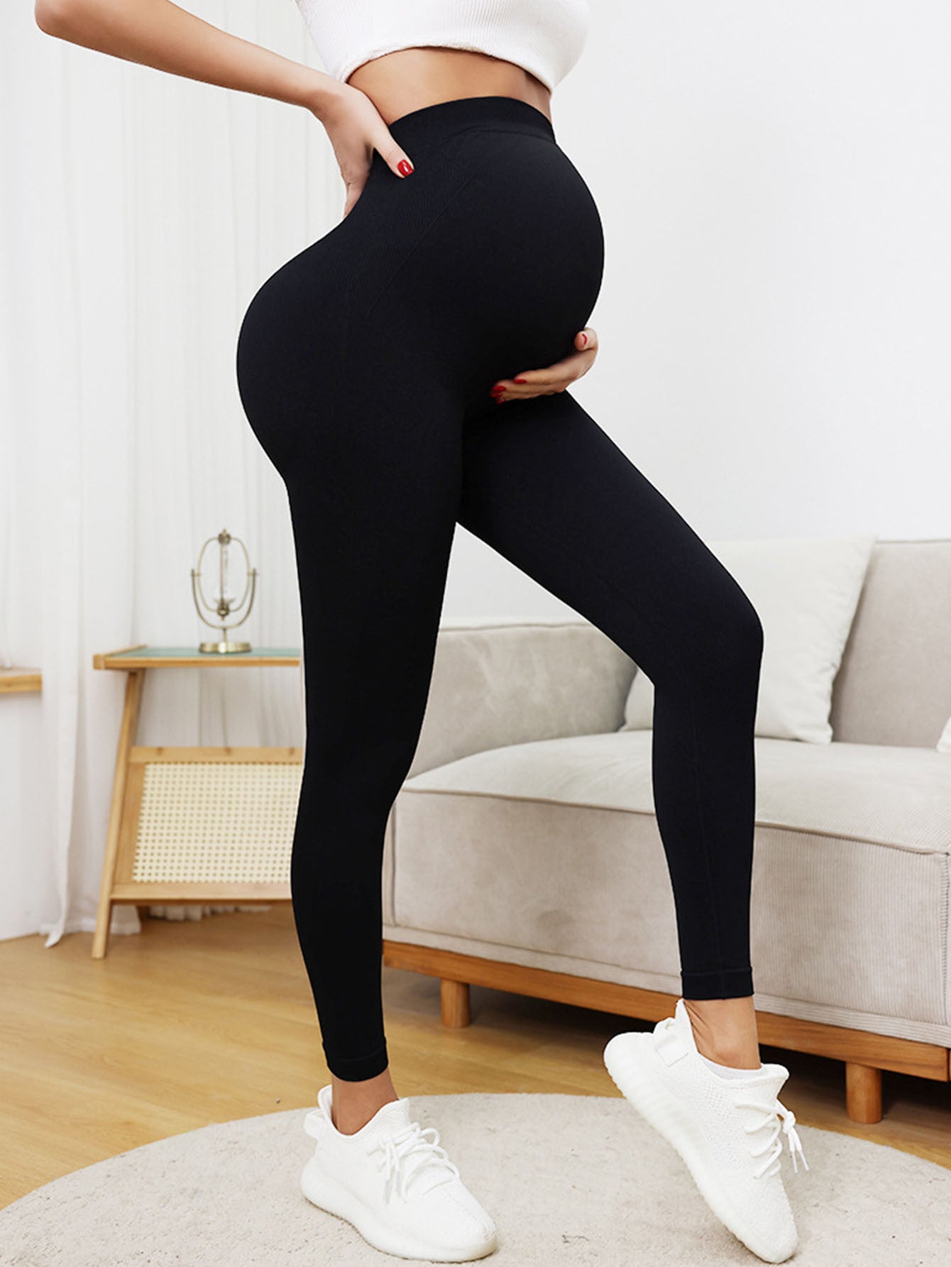 Women's Maternity Leggings Over The Belly Pregnancy Yoga Pants Active Wear Workout Leggings