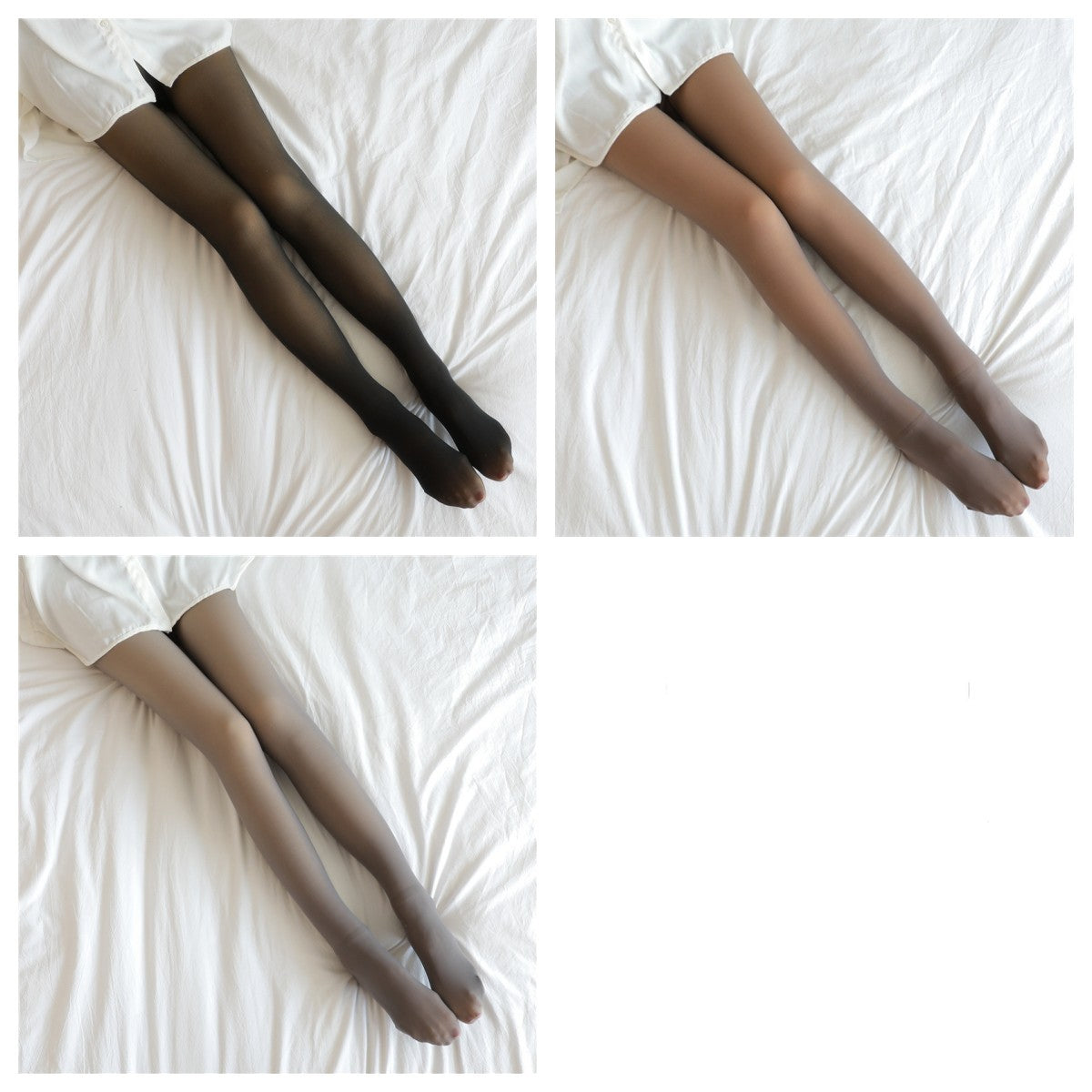 All Sizes Translucent Fake Leggings Fleece Lined Tights Autumn and Winter Warm Fleece Tights