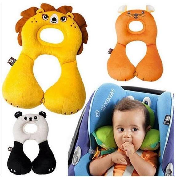 The baby pillow is soft, comfortable for a car seat with a cover.