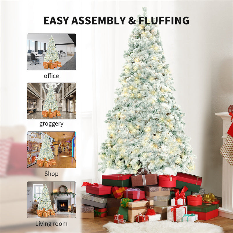 PVC Christmas Tree with Artificial Snow Decoration for Home, Mall