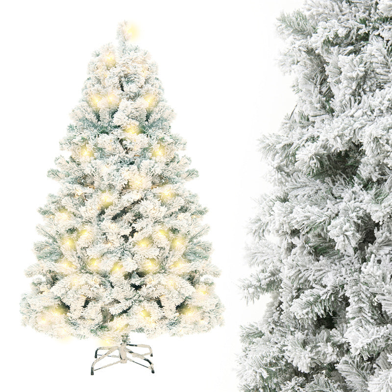 PVC Christmas Tree with Artificial Snow Decoration for Home, Mall