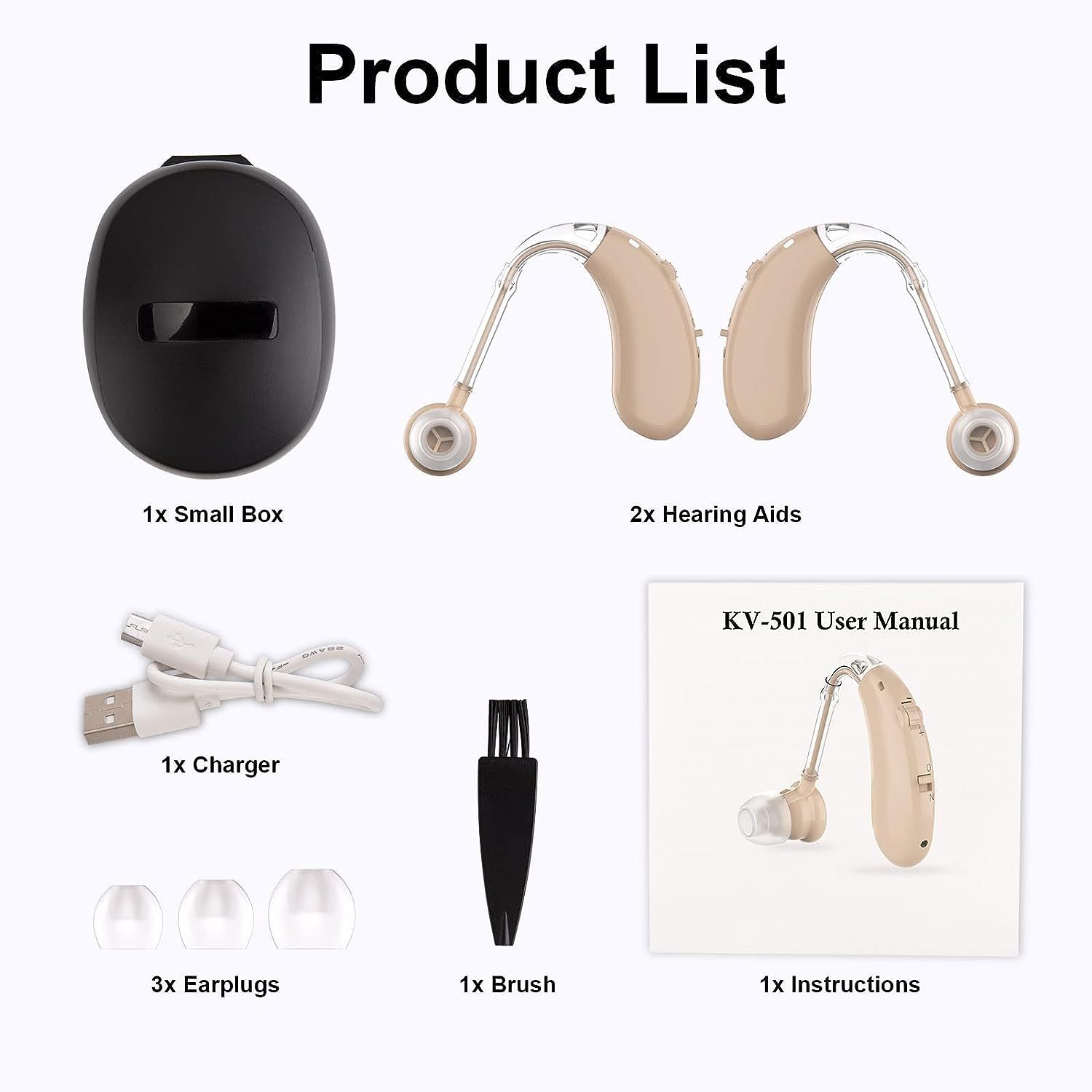 Rechargeable Noise Canceling Hearing Aids for Elderly with Volume Control