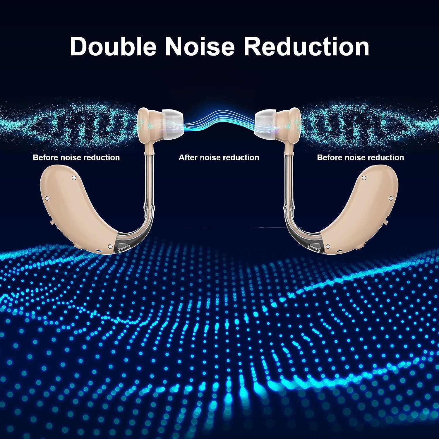 Rechargeable Noise Canceling Hearing Aids for Elderly with Volume Control