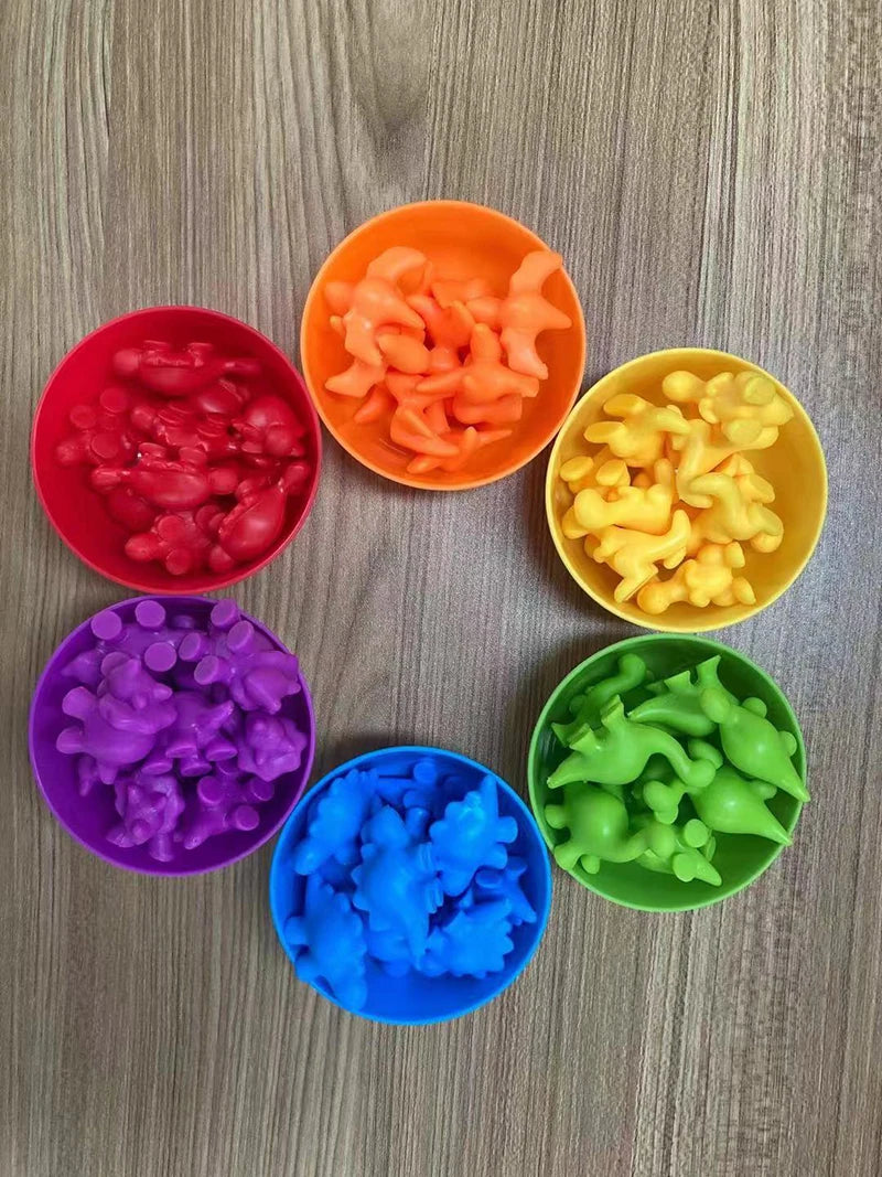 Montessori, Rainbow educational toys color sorting