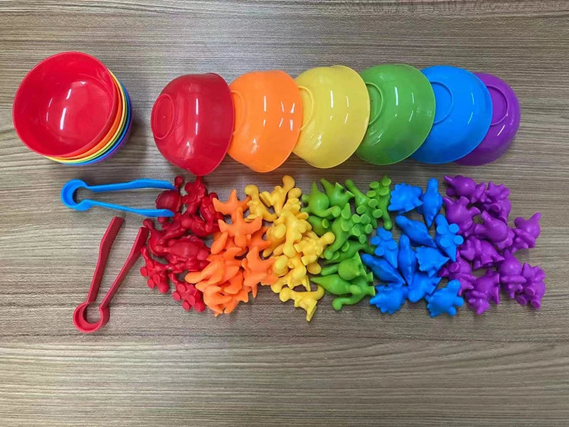 Montessori, Rainbow educational toys color sorting