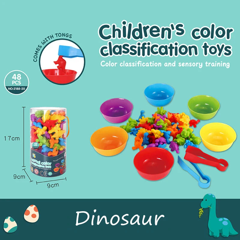 Montessori, Rainbow educational toys color sorting