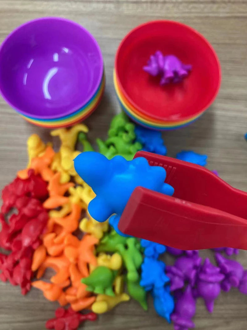 Montessori, Rainbow educational toys color sorting