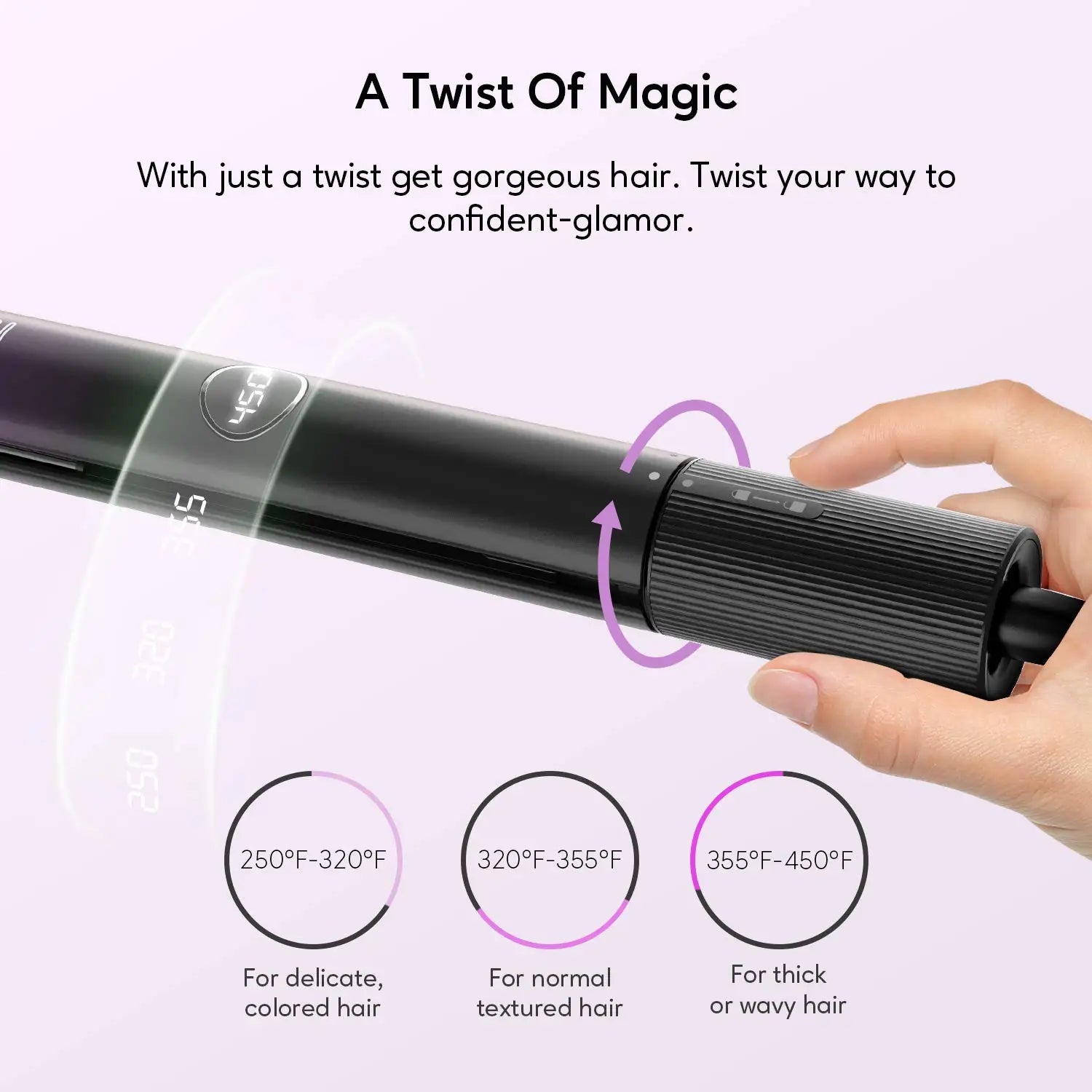 KIPOZI Luxury Hair Straightener 2 in 1 Flat Iron Curling Iron Nano Titanium Instant Heating Flat Iron with Digital LCD Display