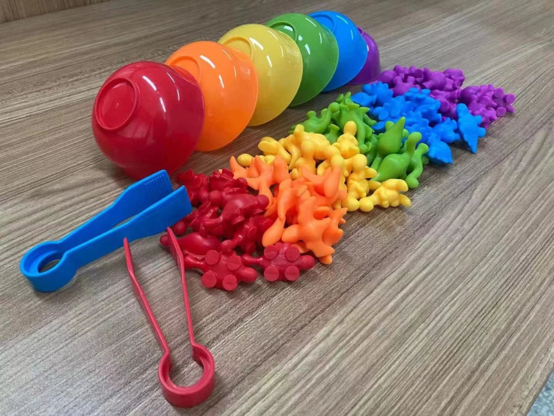 Montessori, Rainbow educational toys color sorting