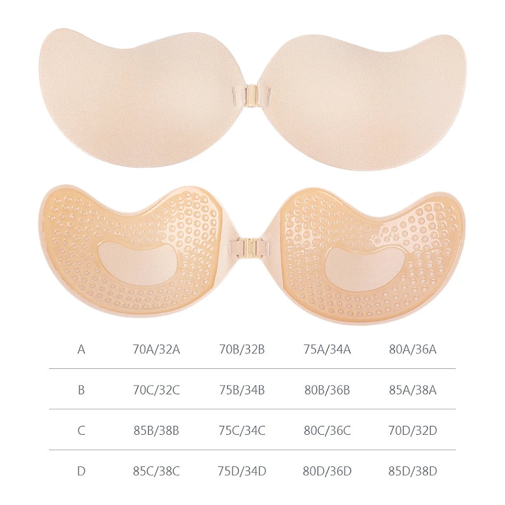 Invisible push-up strapless bra