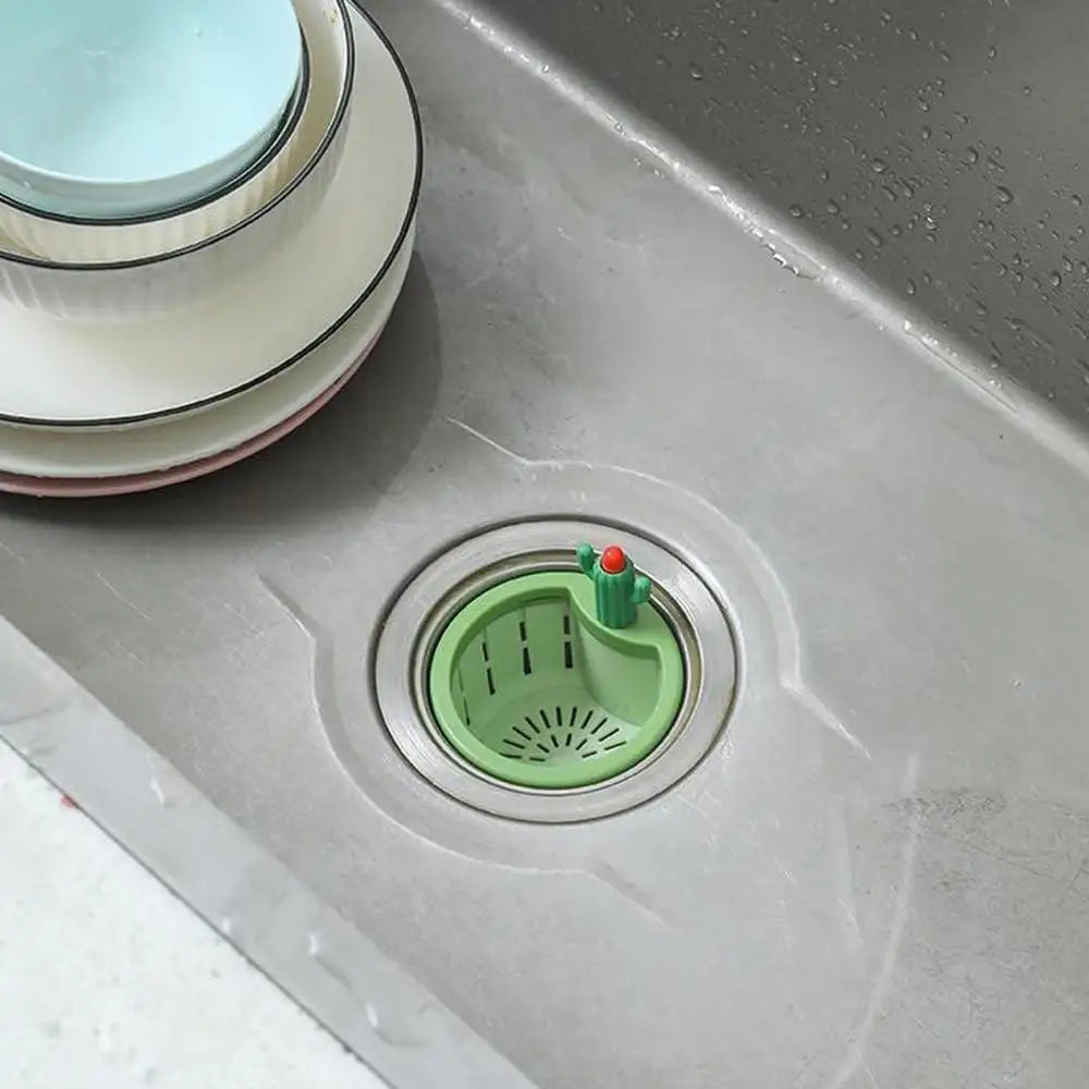 Cute cactus kitchen sink drain filter