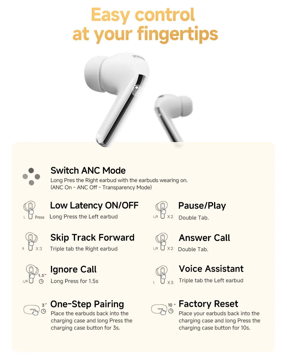 QCY MeloBuds Pro ANC Bluetooth 5.3 Earphones