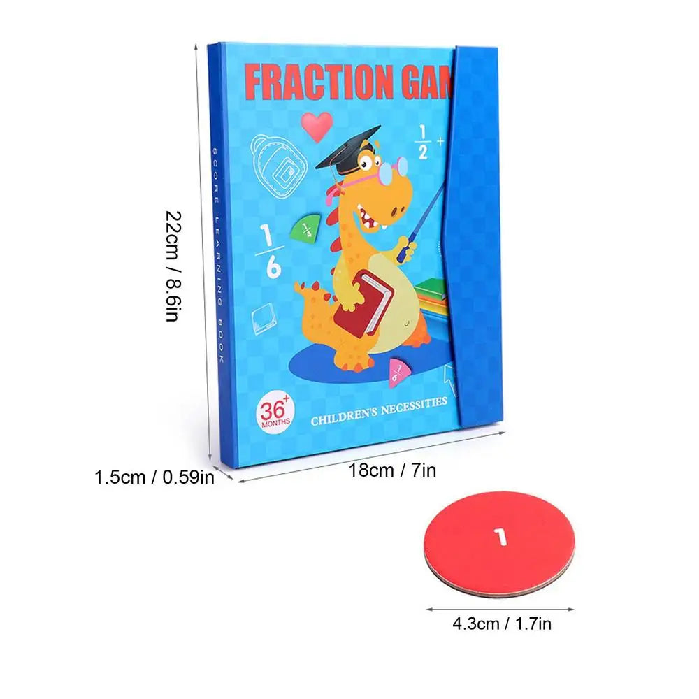 Montessori Fraction Tiles for Kids Magnetic Fraction Puzzle Book Math Educational Tiles Set