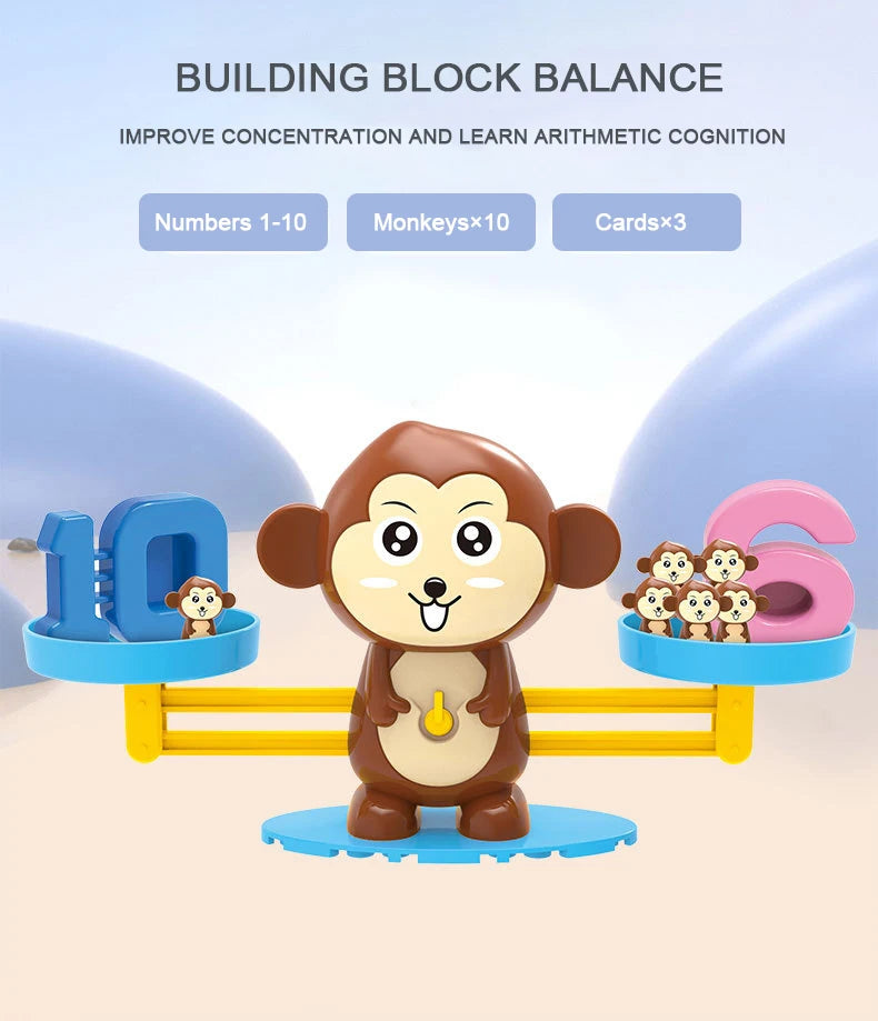 Monkey Balance Math Toy Montessori Learning Scales