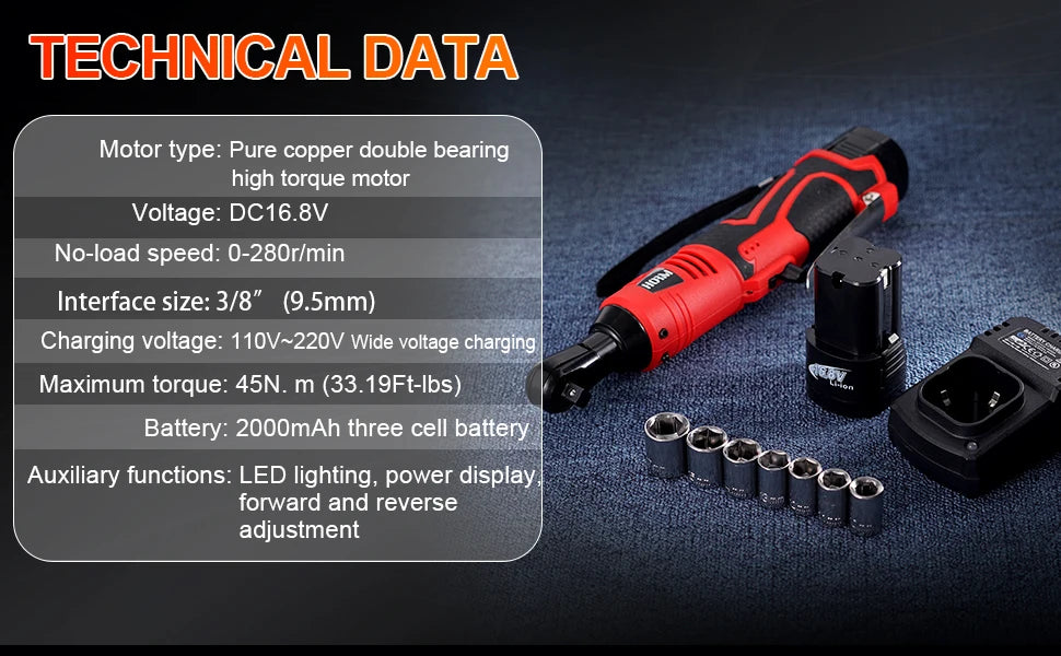 Electric Impact Wrench 16.8V 3/8"