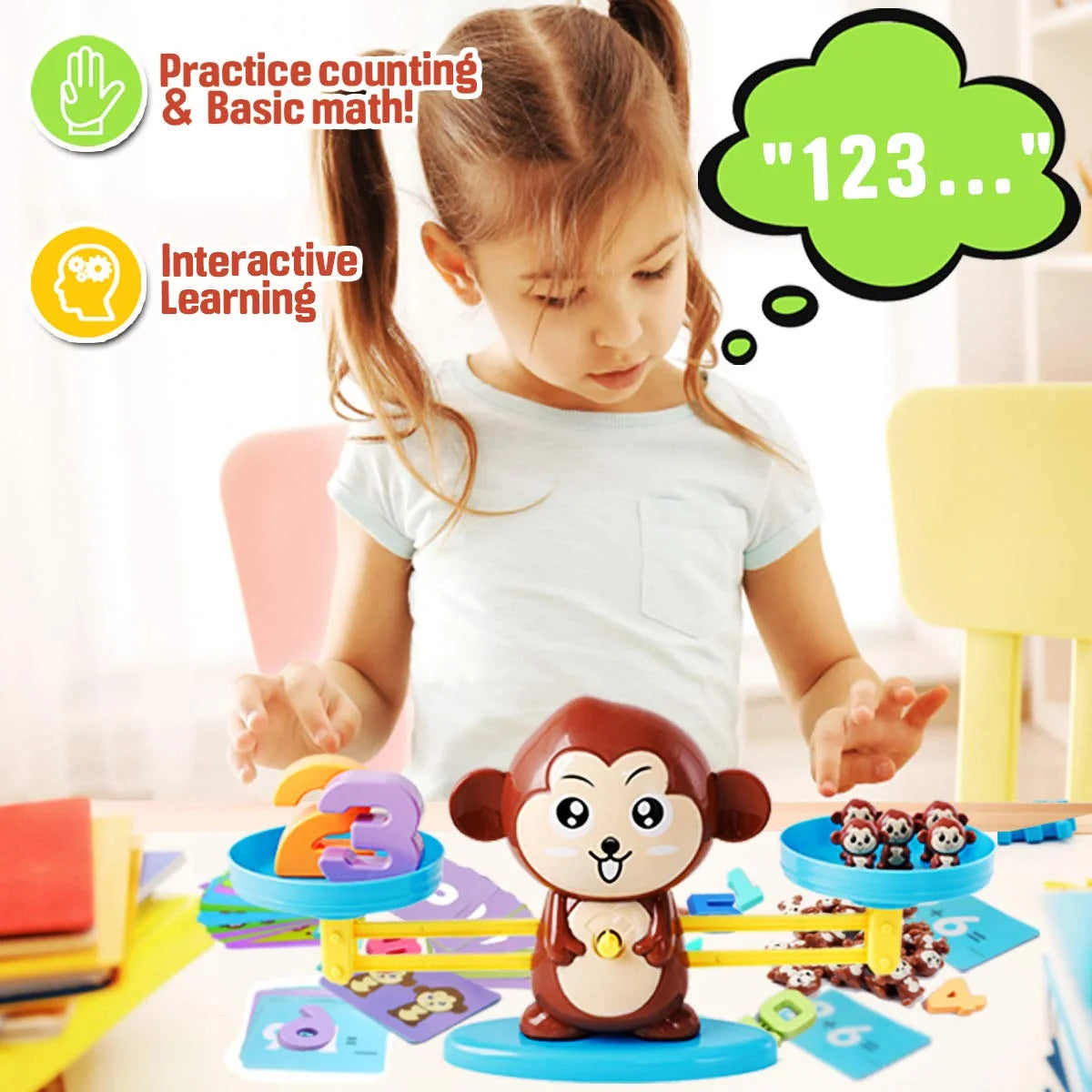 Monkey Balance Math Toy Montessori Learning Scales