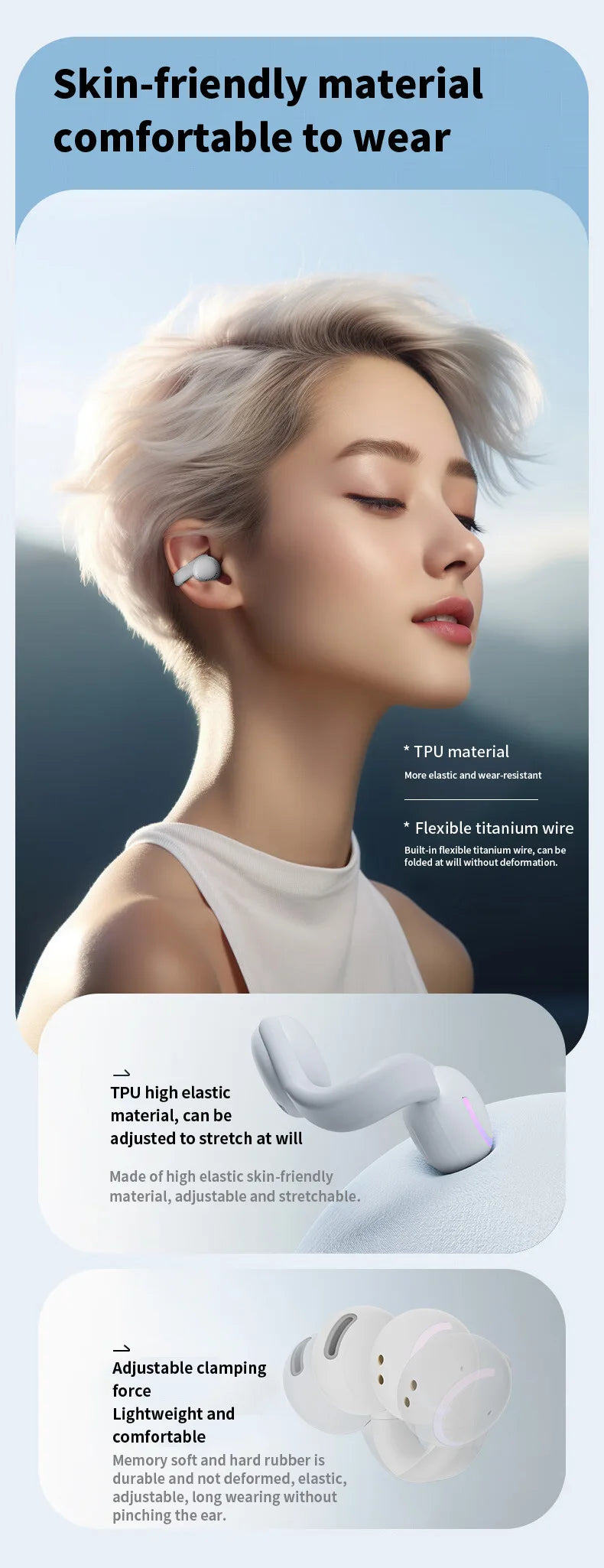 Xiaomi Mijia Original OWS Clip-on Wireless Earphones Bluetooth Headphones