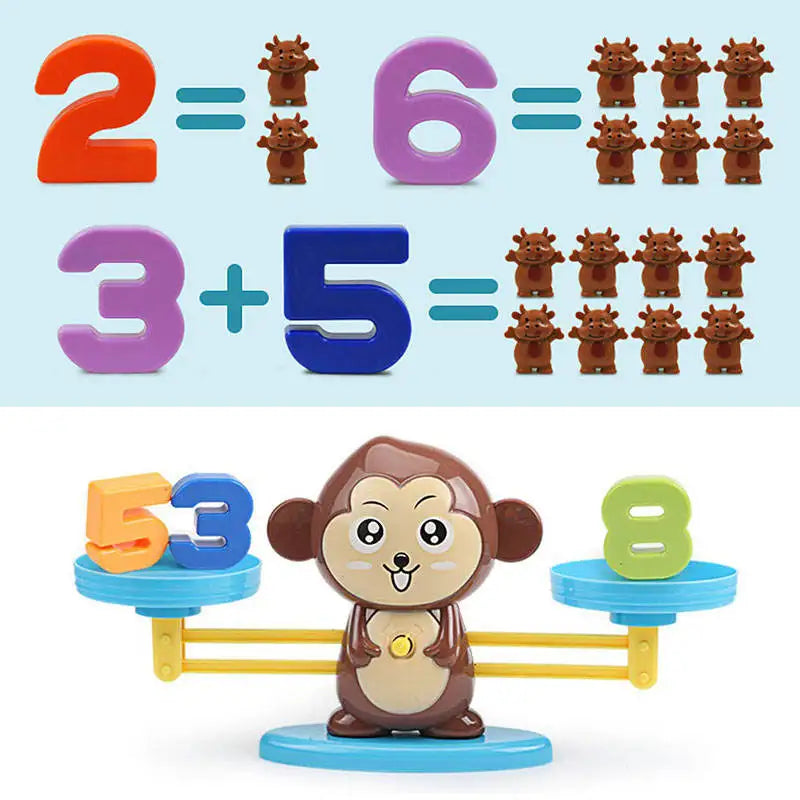 Monkey Balance Math Toy Montessori Learning Scales