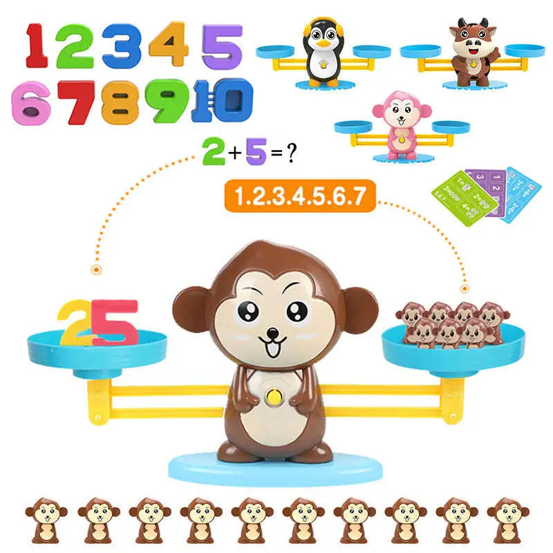 Monkey Balance Math Toy Montessori Learning Scales